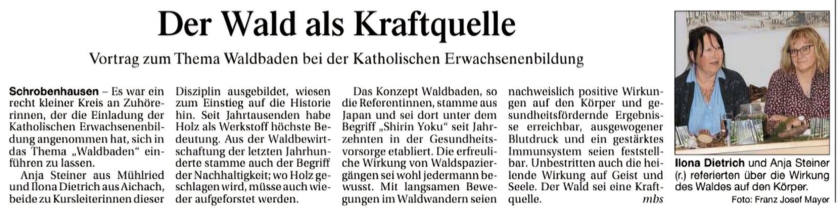 Zeitungsartikel über Spektrum Wald